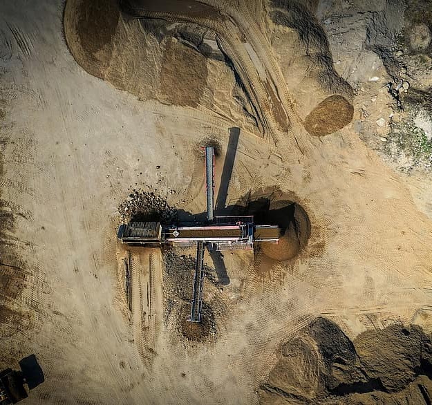 Vista aérea de explotación minera